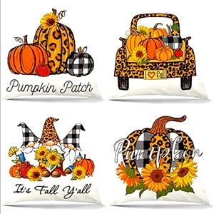 Four Fall Pillow Covers pillows not included